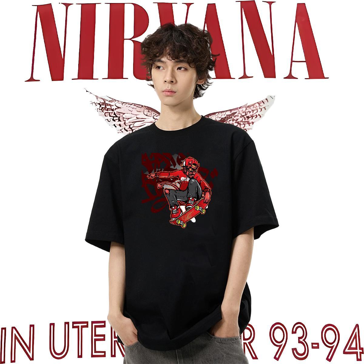 Fashion New T shirt skateboarding Tee Shirt 230g 100% Cotton Street wear Hip Hop Cool Design Custom Cartoon Breathable Soft Tshirts