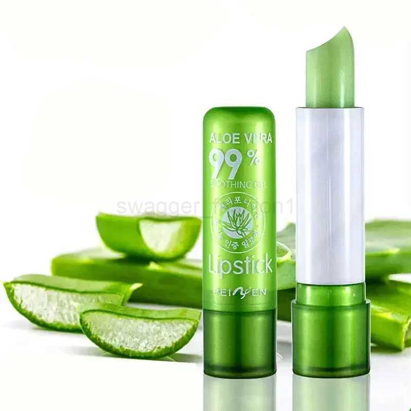 Natural Aloe Vera Moisturizing Lip Balm Color Changing Lipstick Lasting Nourishing Lipsticks Lips Care Korean Makeup CosmeticsXJ240812