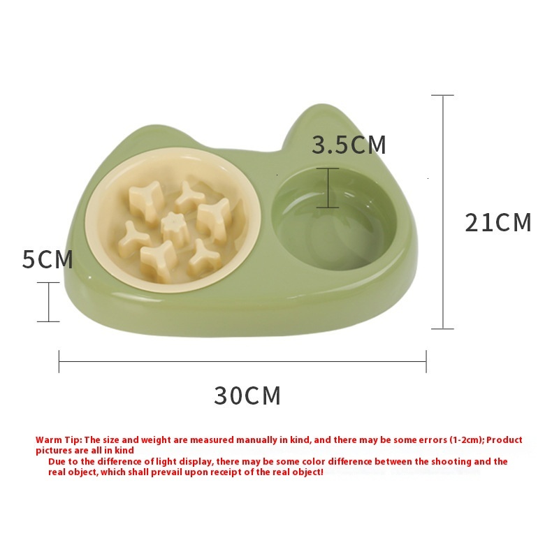 Pet size eye double choking anti slip small and medium-sized slow food stainless steel dog bowl