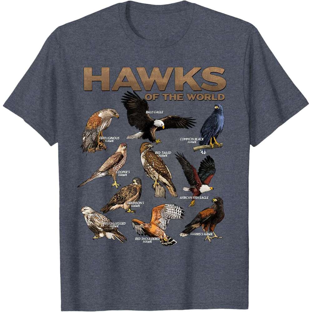 25ss Casual T shirt for Mens Hawks Animals the World Educational Birds of Prey Birder T-Shirt Shirts Tshirt Graphic Tee Tops Clothes Short sleeve Free