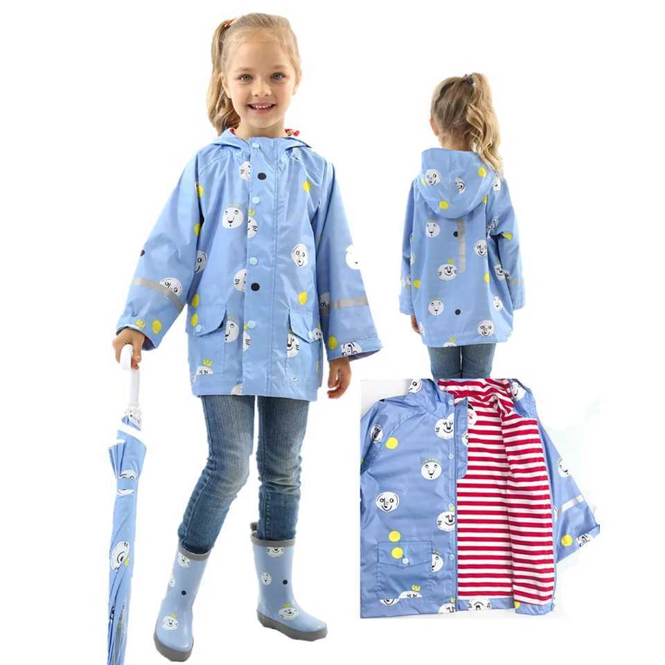 Raincoat Kids Girls Jacket Coat Rainsut Double Layer Windbreaker Pineapple Outdoor Waterproof Rain Coat Raincoat Children Y240810