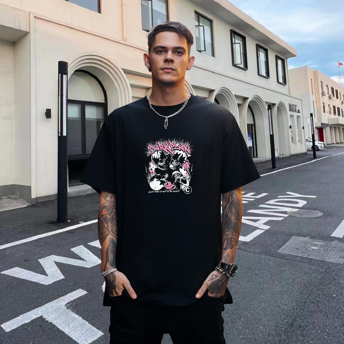 Factory Direct T-Shirts for Men skull Tee Shirt 100% Cotton 230g Beach Classic Custom Anime Short Sleeve Soft Mens Tshirts