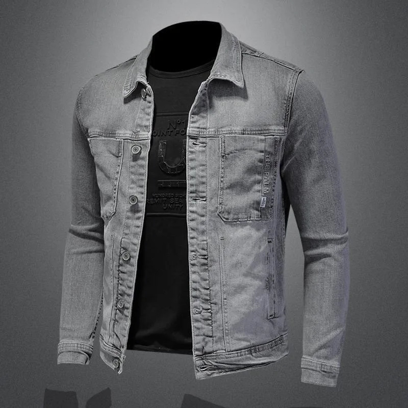 SpringSummer Classic Solid Color Retro Cowboy Jacket Mens Casual Loose Comfortable High Quality Coat 240824