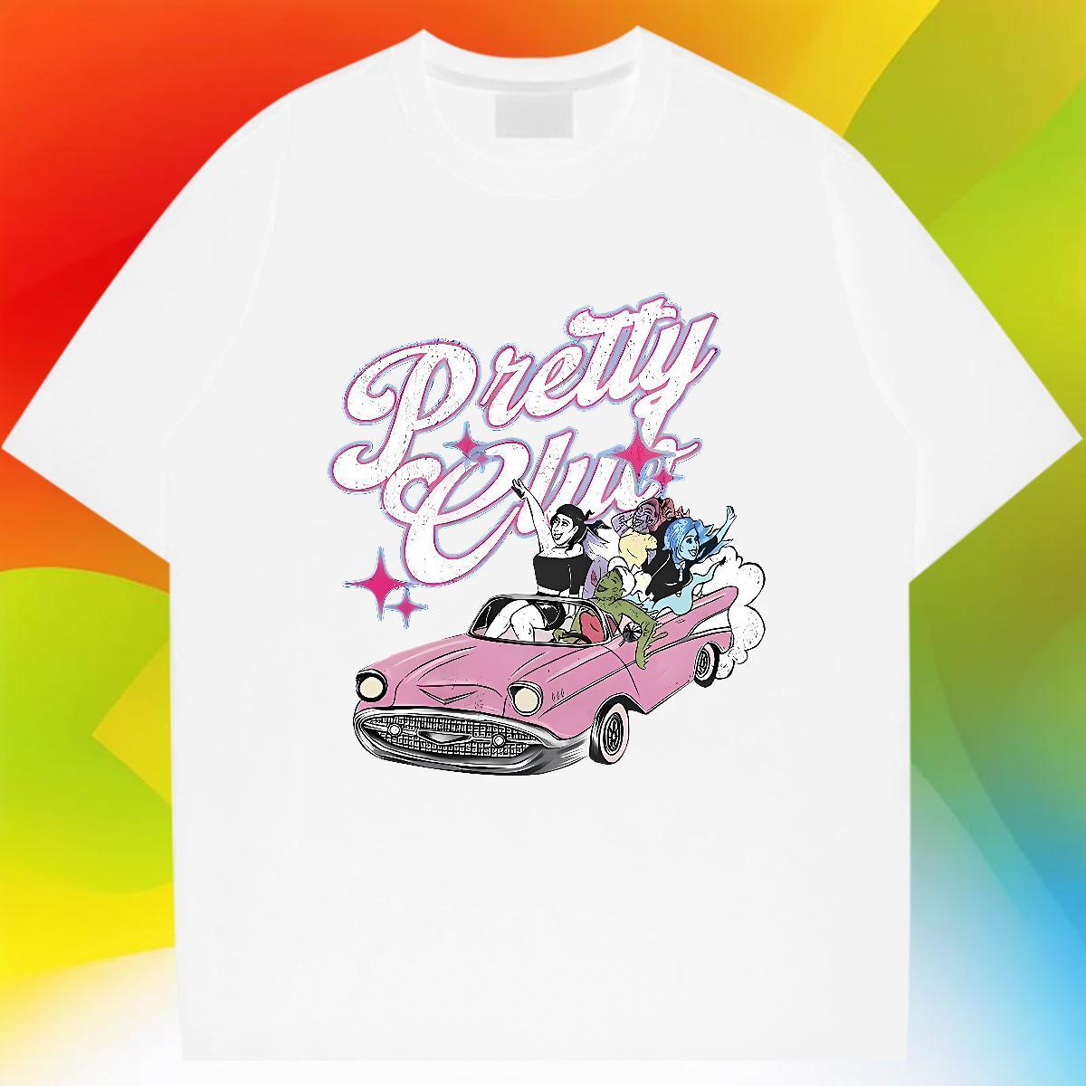 2024 New T Shirts Men car Tees Shirts 230g Pure Cotton Summer Casual Soft Cartoon Print Round Neck Short Sleeve Men Clothes T-Shirt