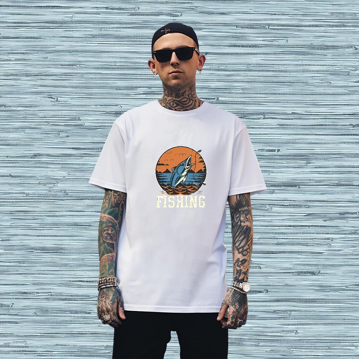 Comfortable T Shirts Men Breathable Short Sleeve Beach DIY Logo Oversized 230g 100% Cotton Men Tops Tees Classic Polos