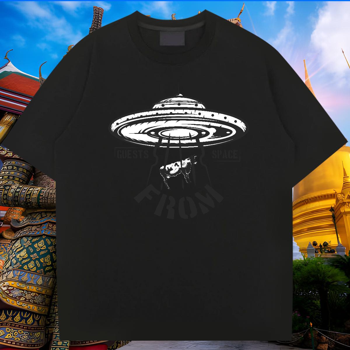 Customized T shirt UFO Polos 230g Pure Cotton Outdoor High Quality Custom Big Size Round Neck Short Sleeve Men Tops Tees