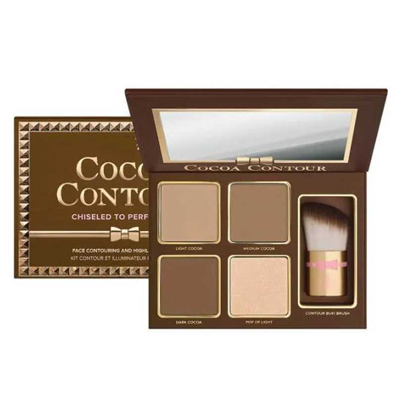 4 Colors Eyeshadow Palette with Brush Facial Contouring Highlight High Quality Female Cosmetic Cute Makeup Palette for WomenCL240812