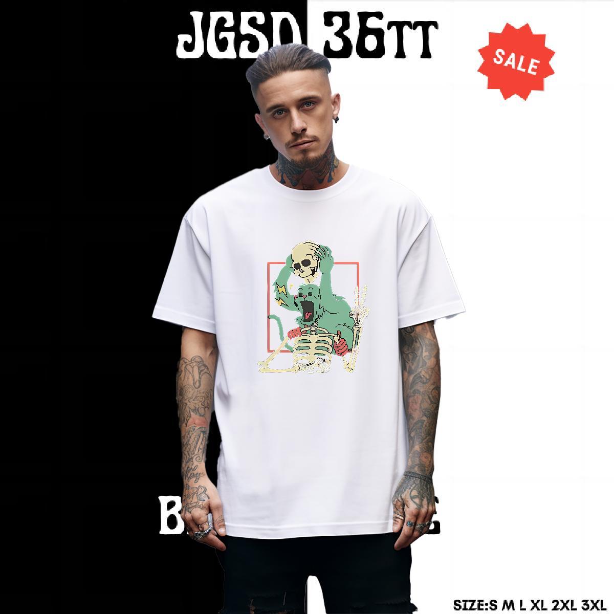Designer Fashion T-Shirts for Men skull Polos 230g Cotton Street Loose Custom Printing Pure Cotton Men Tees