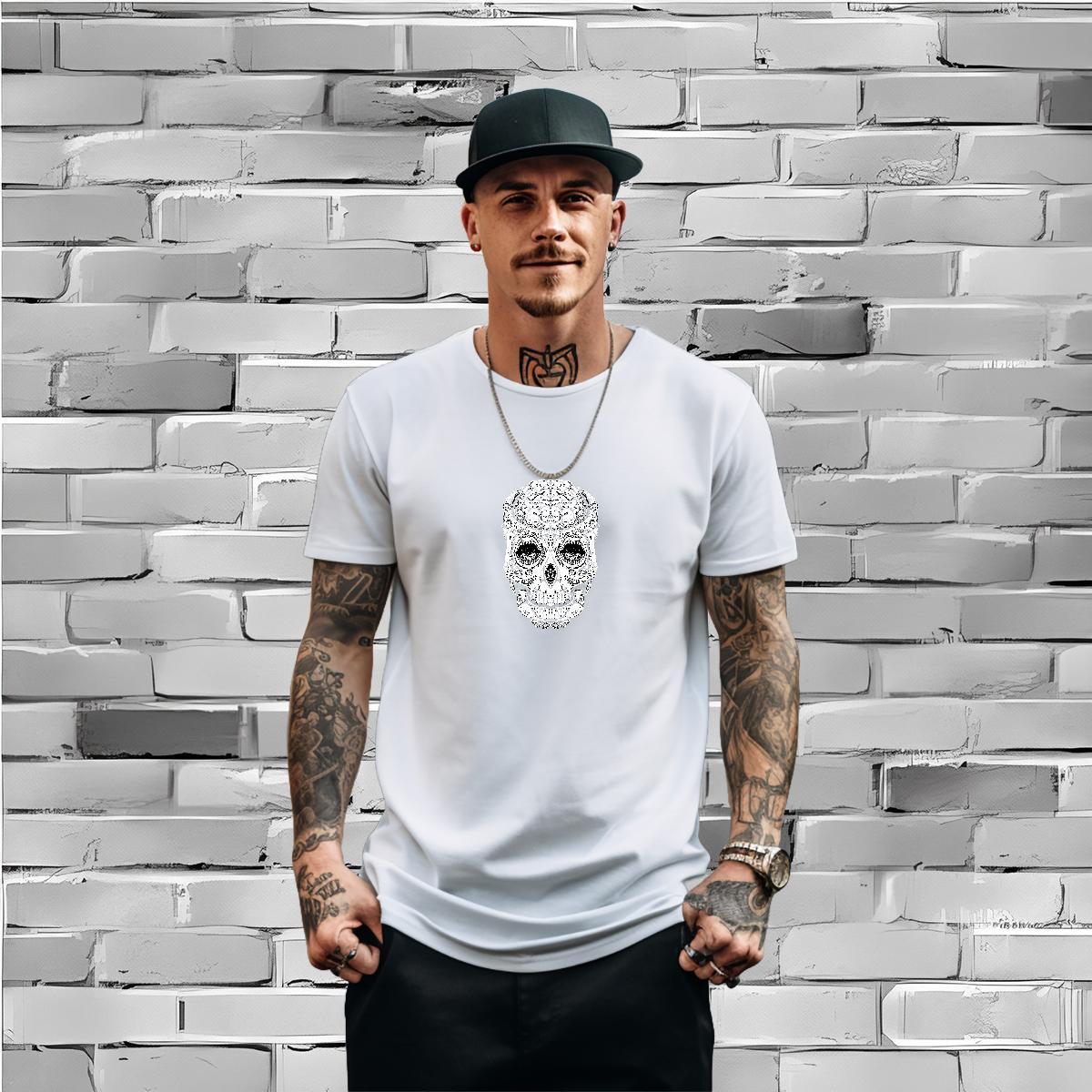 New Arrival T Shirts Men skull Tees 230g Cotton Casual Daily Wear Designer Asian Size Breathable Crew Neck Mens Tshirts