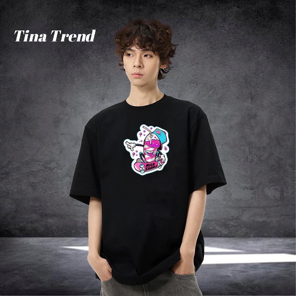 New Arrival Mens T Shirts skateboarding Tops 230g Cotton Casual Daily Wear TOP Quality Anime Print Crew Neck Breathable Men Tops Tees