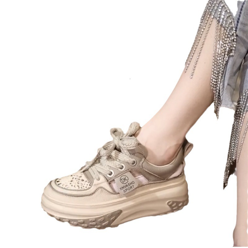 Ddmysports Thick Soled High Rise Sandals Women With A Small White Hollow Top New Breathable Sports And Leisure Dad Shoes For The Summer Of Outdoor Sho