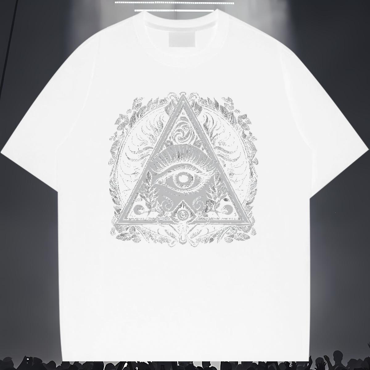 Casual New T Shirt For Man eye of the devil Clothes 230g Cotton Hip Hop Street Comfortable Custom Printed Breathable Short Sleeve Tshirts
