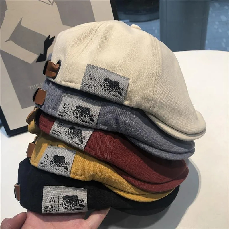 Cotton Peaky Blind Hat Mens Beret British Western Style Ivy Classic Winter Womens Retro Linen 240812