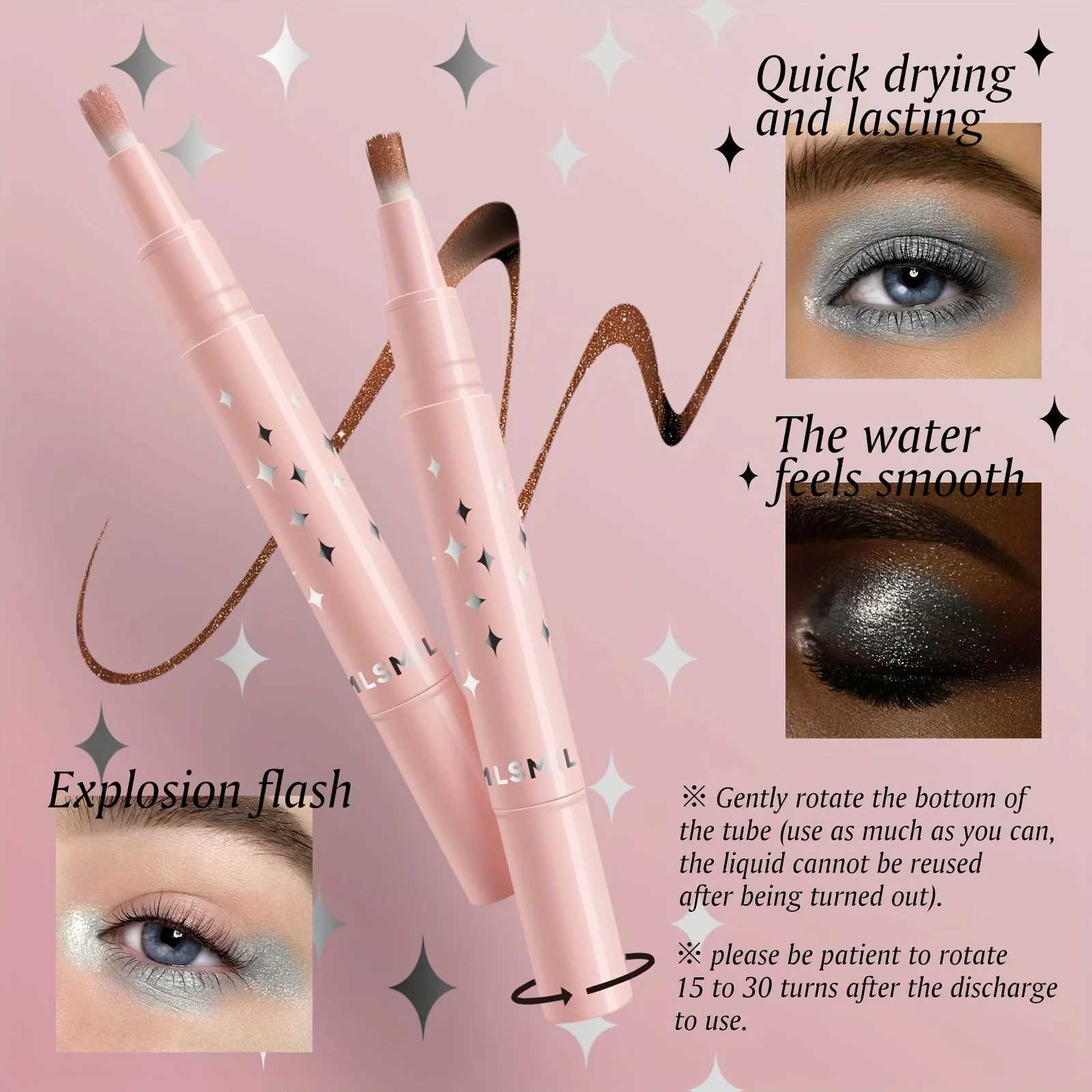 Liquid Glitter Eyeshadow Pen Long Lasting Sparkle Quick-Drying Eye Makeup Glitter Metallic Lightweight WaterproofCL240812