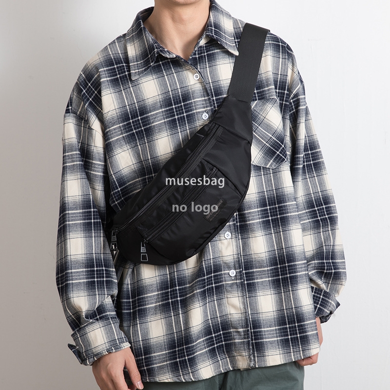 Men's street trend chest bag Oxford cloth casual fashion Fanny pack waterproof outdoor sports crossbody bag Summer riding bag