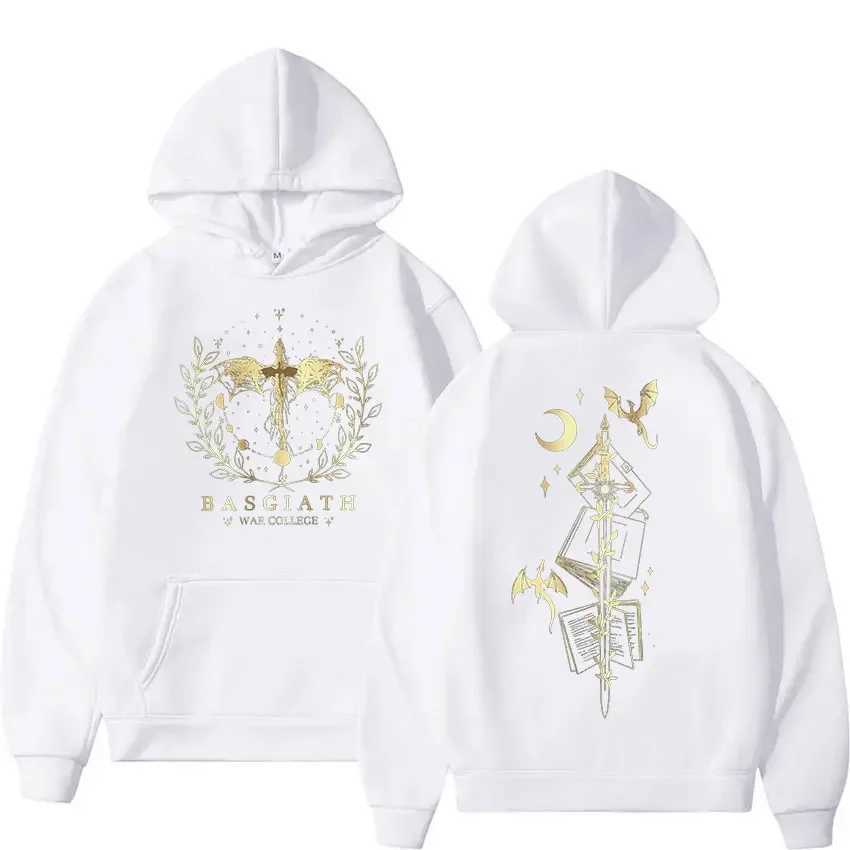 Basquia War College Fourth Wing Hoodie Mens Fashion Retro Dragon Knight Sportswear Loose Zipper Clothing Super Large HoodieW240724