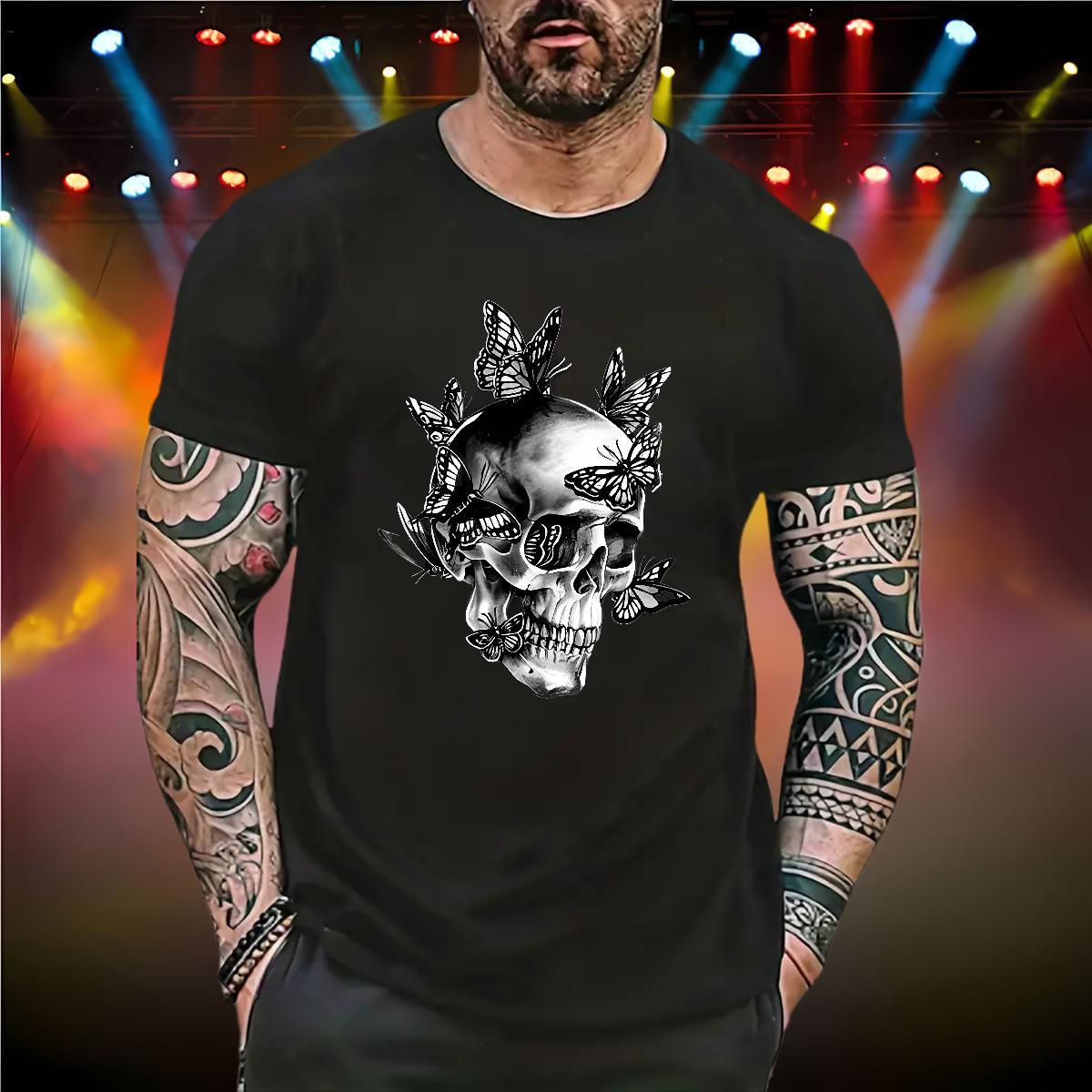 New Designer Mens T Shirts skull Tops 230g Cotton Anime Printing Street Popular Skull Breathable Short Sleeve Men Tees