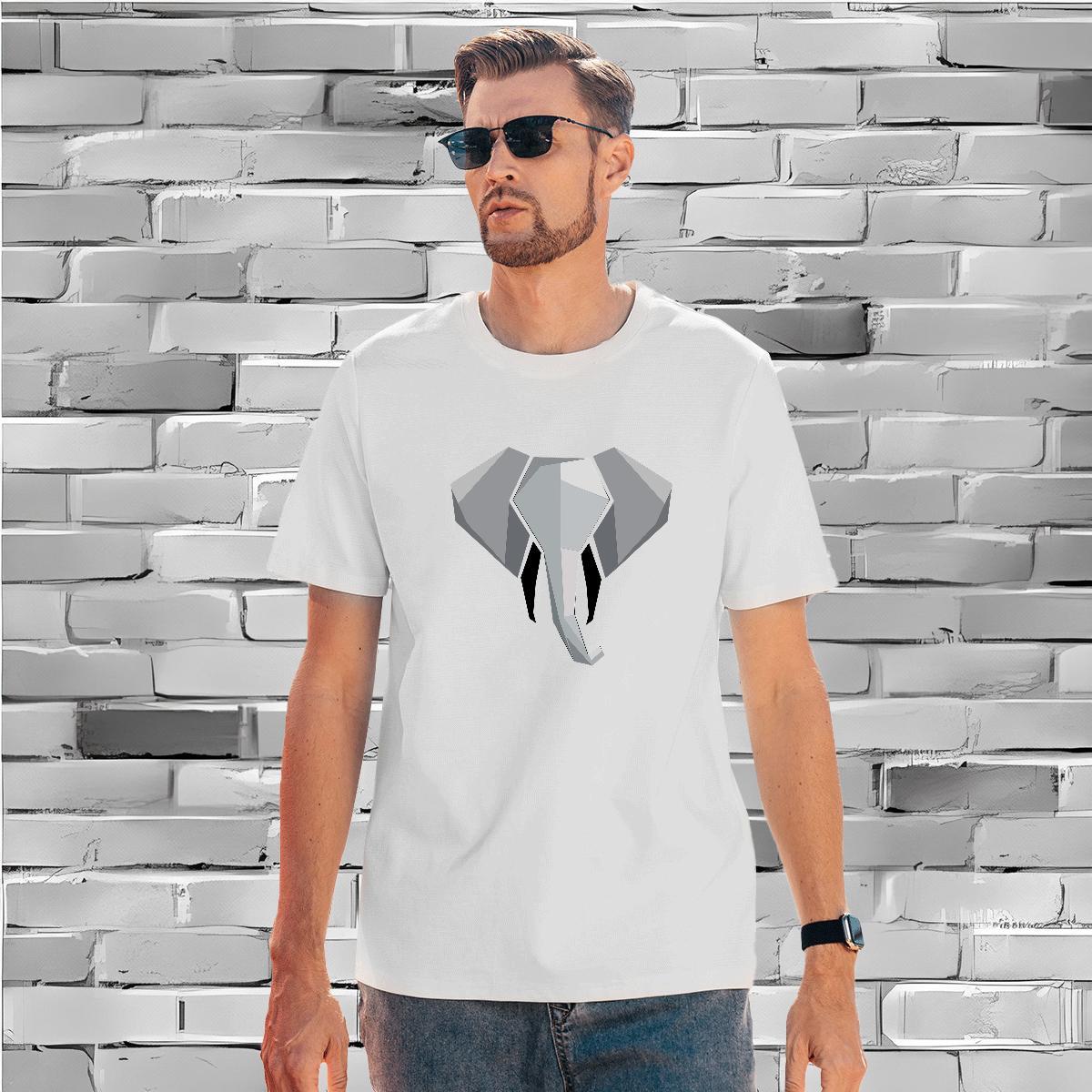 Wholesale Men T Shirts Elephant O-Neck Short Sleeve Anime Printing Street Custom Cartoon 230g Cotton Mens Tshirts New Designer Tee Shirt