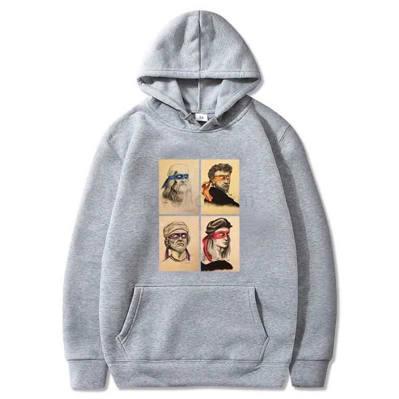 2024 Mens Hoodie Funny Italian Turtles Art Lovers Gift Renaissance Ninja Artists Summer Cotton Pullover Graphic StreetwearXJ240812