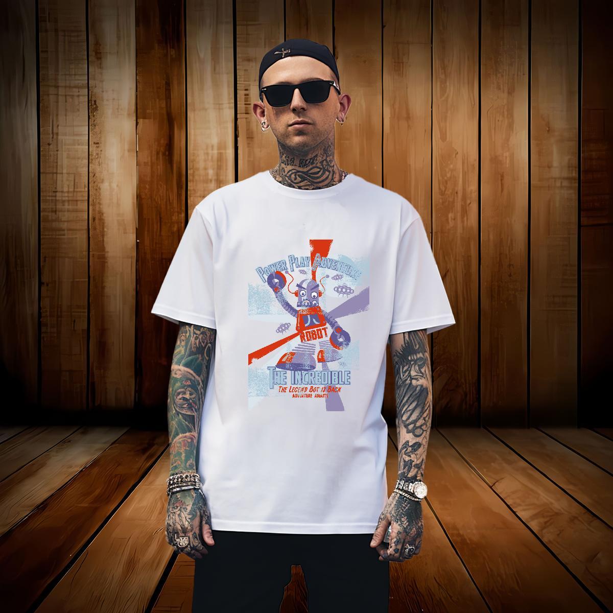 2024 Summer 230g Cotton T shirt technology Casual Couples T Shirts Wear O-Neck Short Sleeve Free Shipping White Plus Size