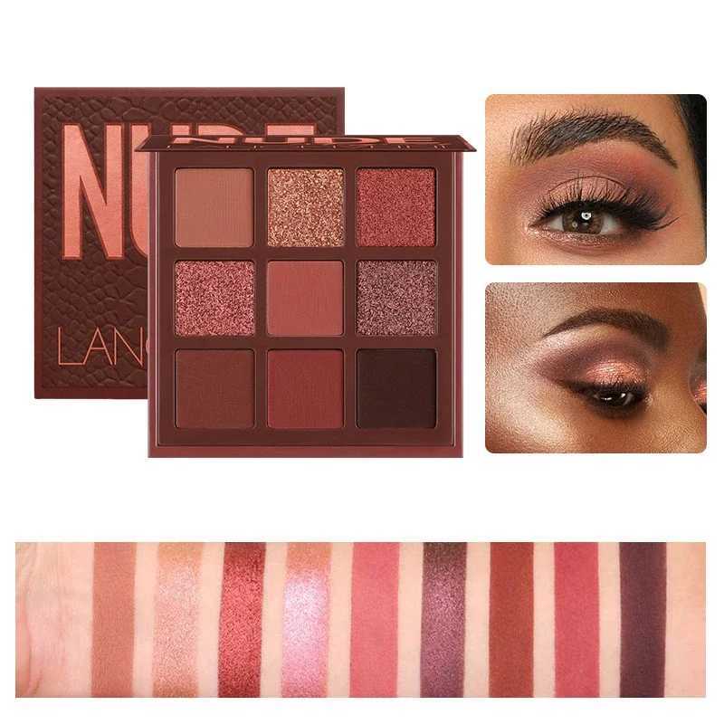 9-color nude eye shadow powder makeup palette matte shimmer eye shadow pigment makeup new warm earth color eye shadowW241212