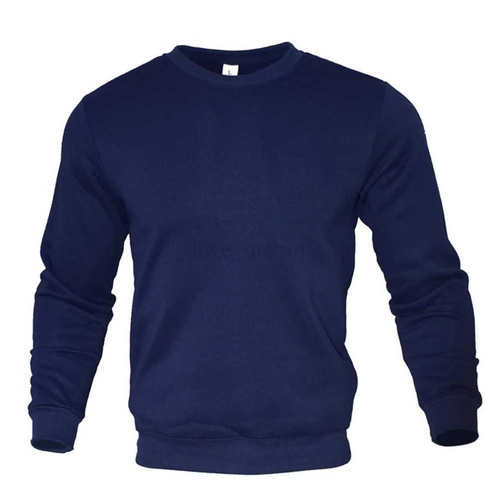 Autumn Mens Sweater Pullover Solid Color Round Neck Cardigan Sweater Mens Fashion Long Sweatshirt TopsXJ240812