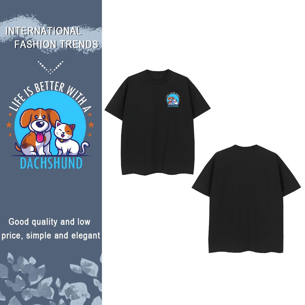 Mens T Shirts 230g Cotton Street Wear Breathable Crew Neck DIY Printed Tshirt for Man Woman New Unisex Clothings