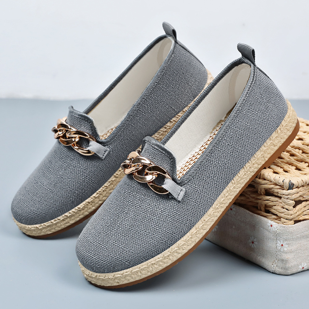 Ddmysports Women S Summer New Women Canvas Casual One Foot Lazy Middle Aged And Elderly Shallow Mouth Shoes Outdoor Shoes
