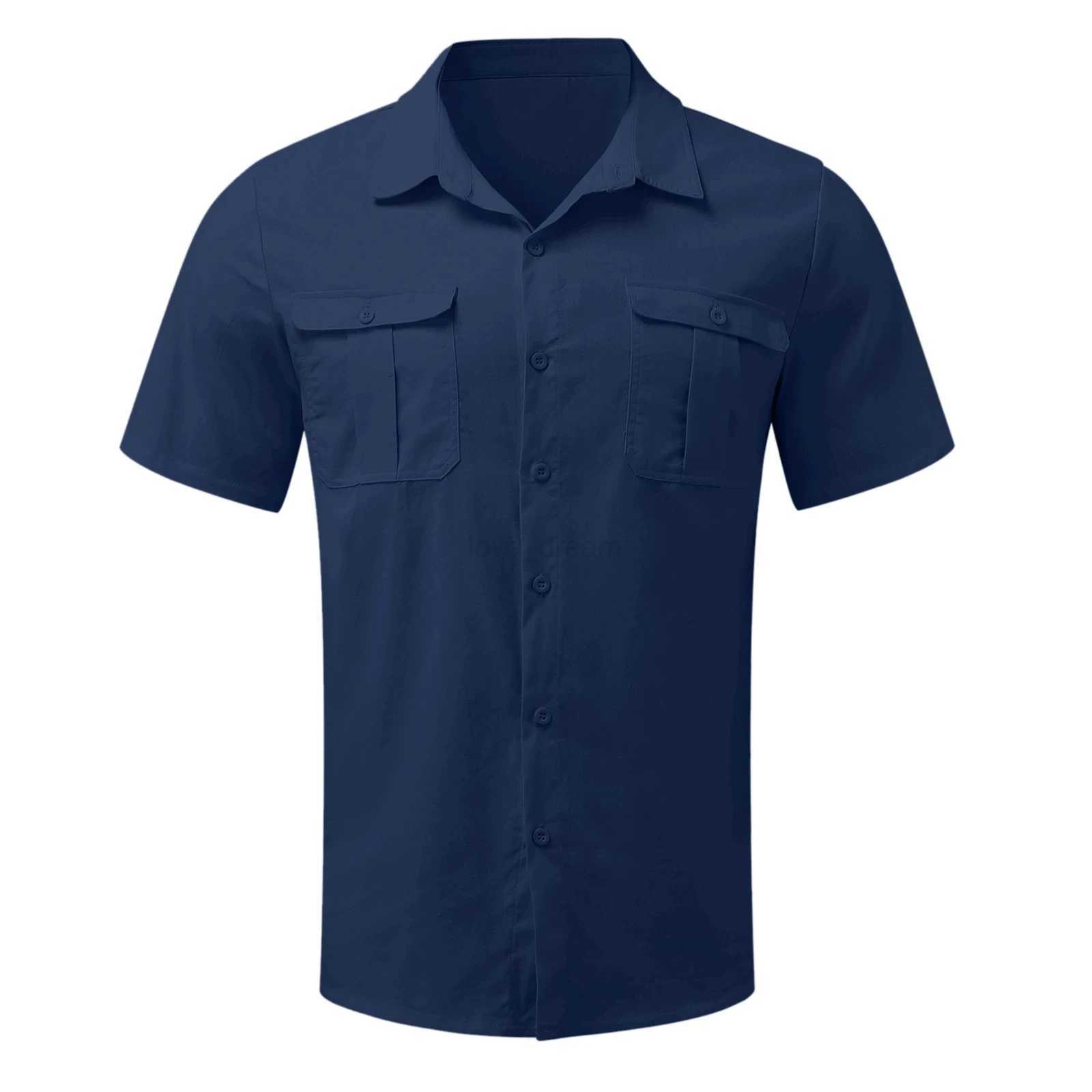 Cotton Linen Hot Sale Men Short-Sleeved Shirts Summer Solid Color Stand-Up Collar Casual Beach Style Plus SizeMale ShirtsXJ240812