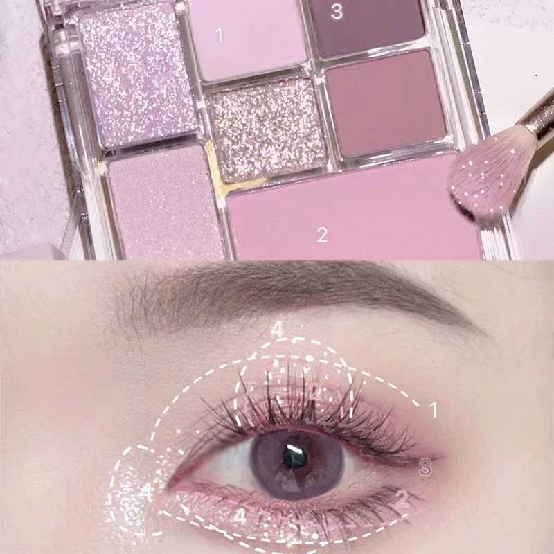 Matte Dark Smoky Color Eyeshadow Silver Grey lescent Glitter Festive Makeup Eye Shadow Palette Portable Cosmetic 7 ColorsW241212