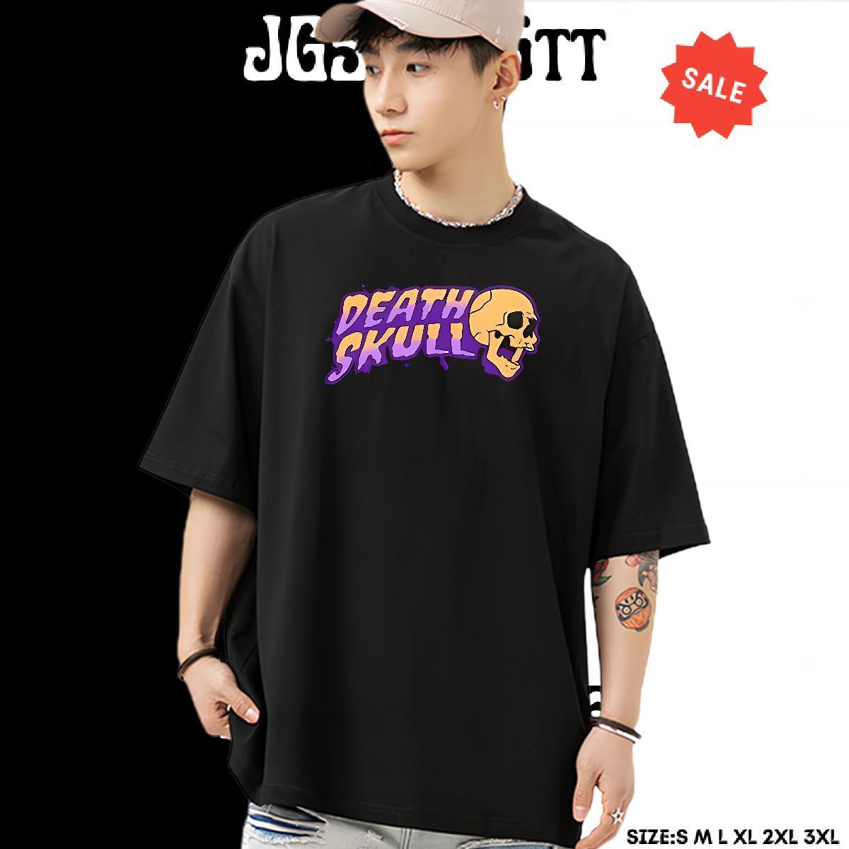 Designer Fashion T Shirt For Man skull Tops Shirt 100% Cotton 230g Street Casual Cool DIY Anime O Neck Short Sleeves Men Tops Tees