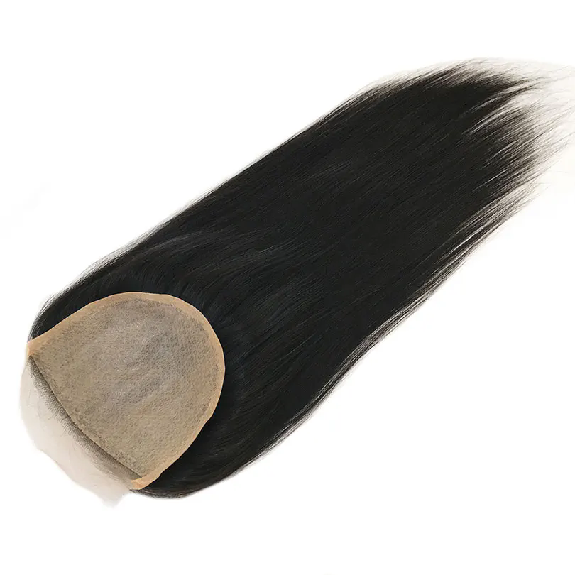 Dark Brown Closure 5"x5" Silk Top Lace Closure Human Hair Brazilian Remy Skin Base Topper 12x13cm Straight Pre Plucked For Women