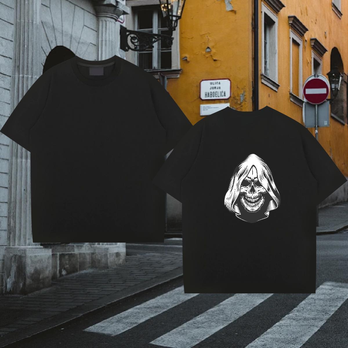 New Arrival Men T Shirts skull Tee Shirt 230g 100% Cotton Spring Summer Comfortable Oversized 4XL Breathable Tshirts