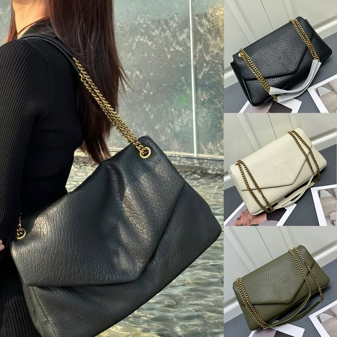 Large Capacity Calypso In Grained Lambskin Shoulder Bag Luxury Designer Soft Genuine Leather Crossbody Bag Sliding Chain Magnetic Closure Messenger Bag Purse