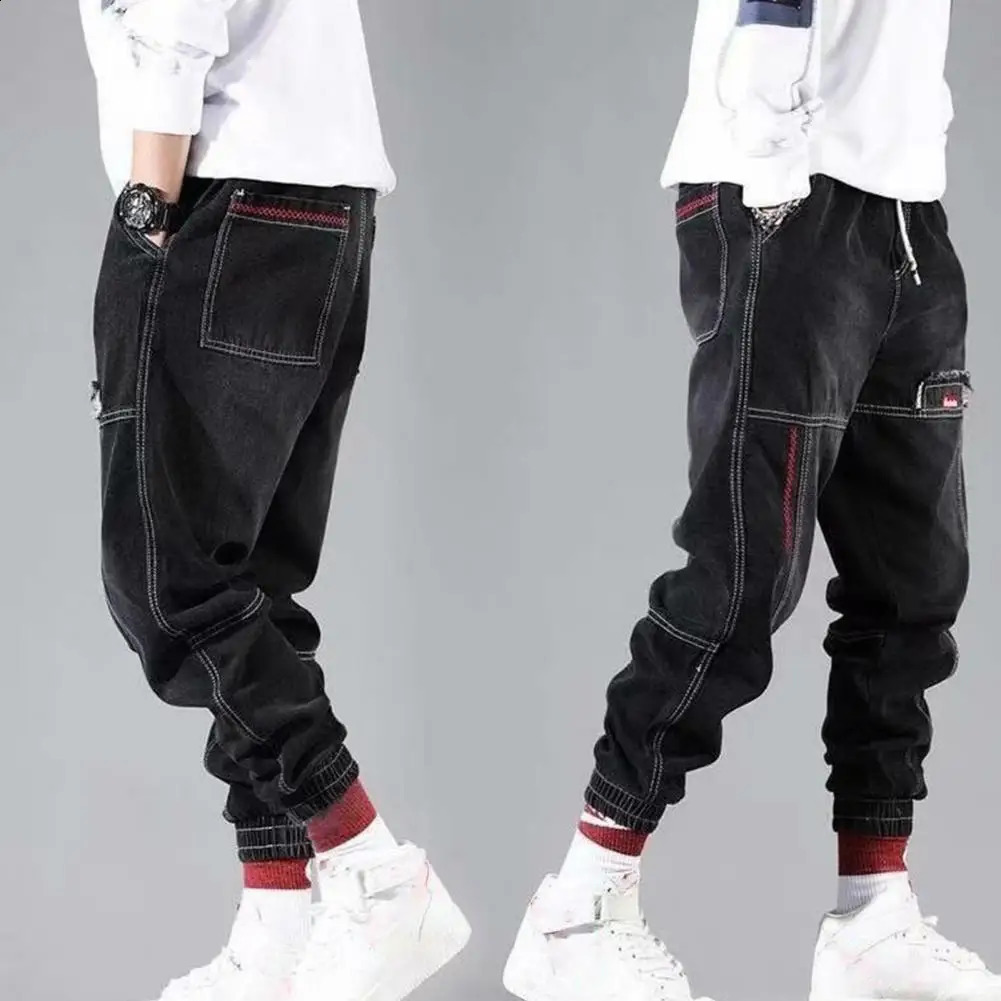 Chic Men Trousers Joggers Spring Summer Trousers Drawstring Match Pants Casual Plus Size Men Trousers 240812
