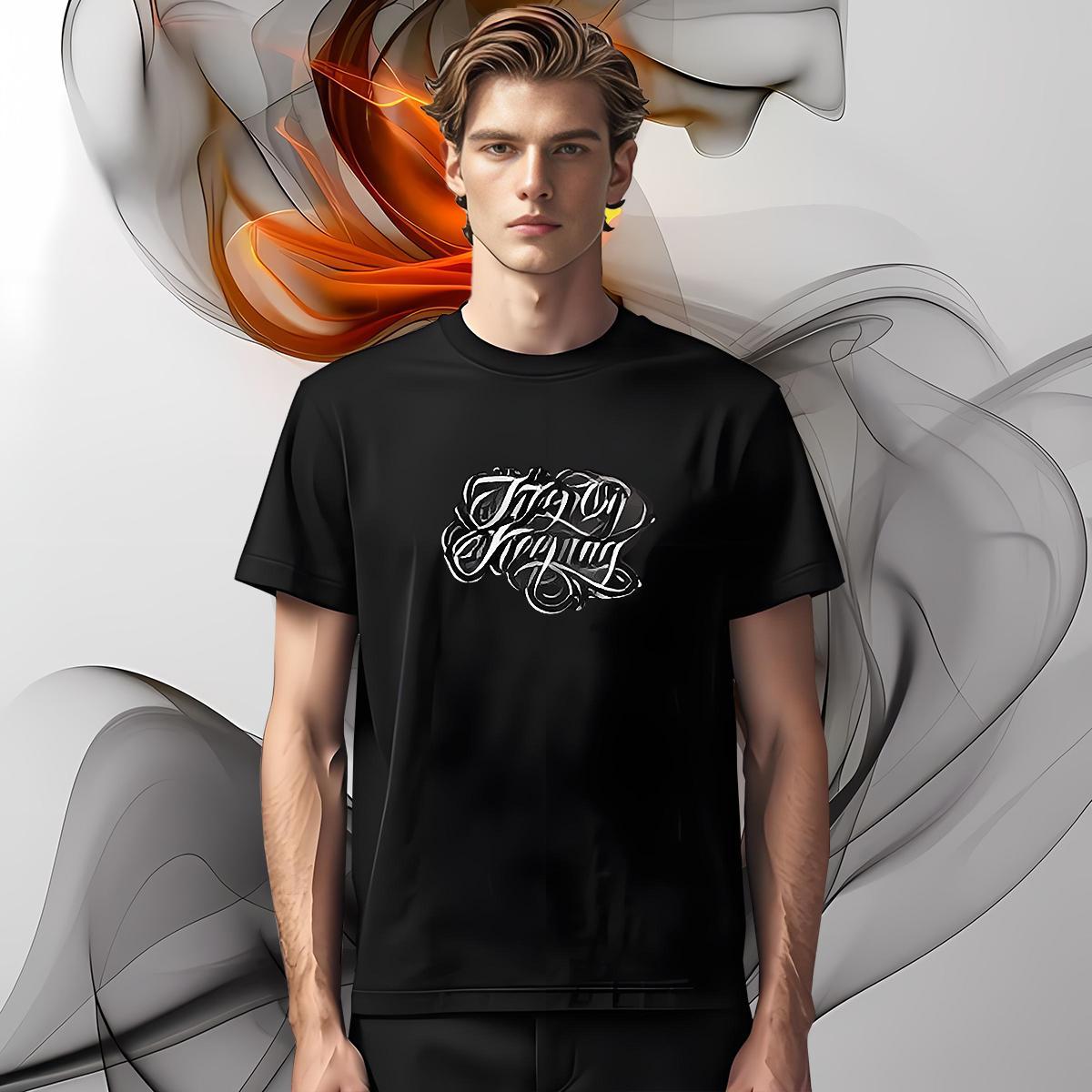 Factory Direct 100% Cotton 230g T shirt letter Daily Outfit Men Clothes T-Shirt Tshirts Breathable Short Sleeve Wholesale Plus Size Cartoon