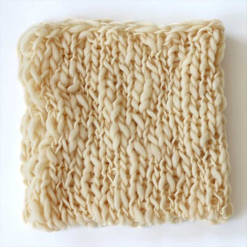 Handmade knitted crochet blanket pad soft material baby newborn photography blanket basket filled with cotton thick picture backgroundW240810