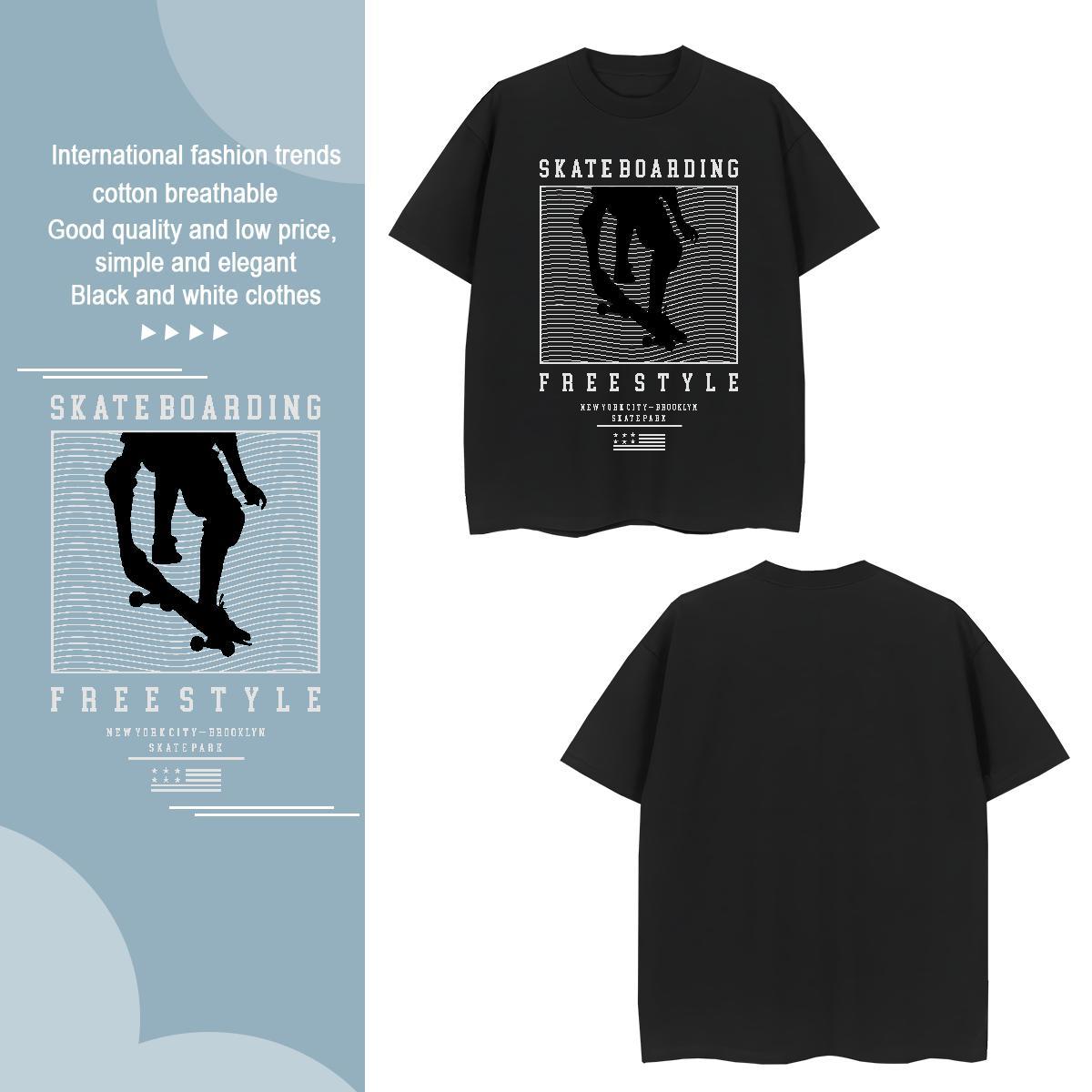 Designer Fashion T shirt 230g Cotton Tshirts Daily Outfit Round Neck Short Sleeve Anime Classic Polos