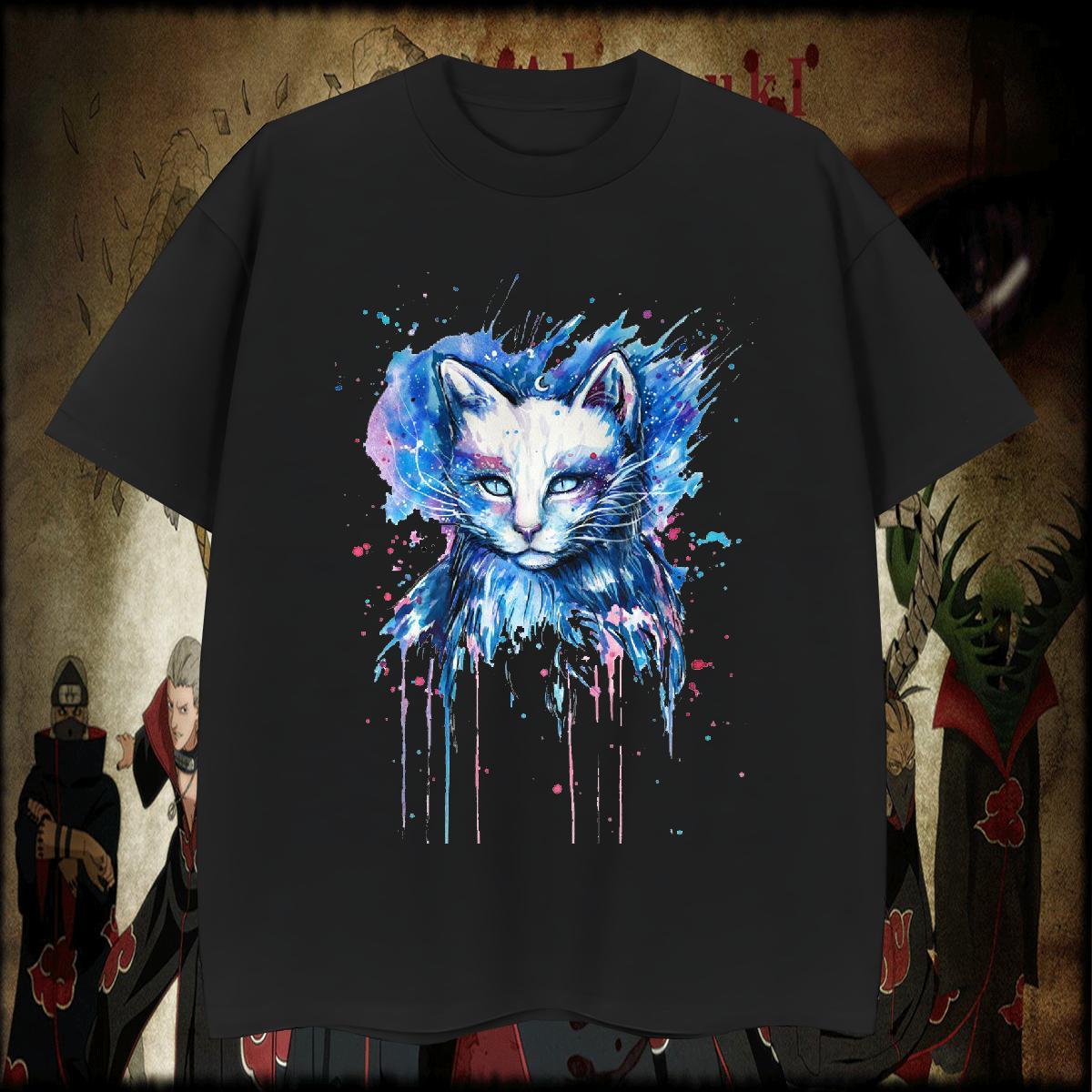 2024 230g Cotton Mens T Shirts cat Hip Hop Street Men Clothes T-Shirt Polos Short Sleeve O-Neck TOP Quality Cartoon Print