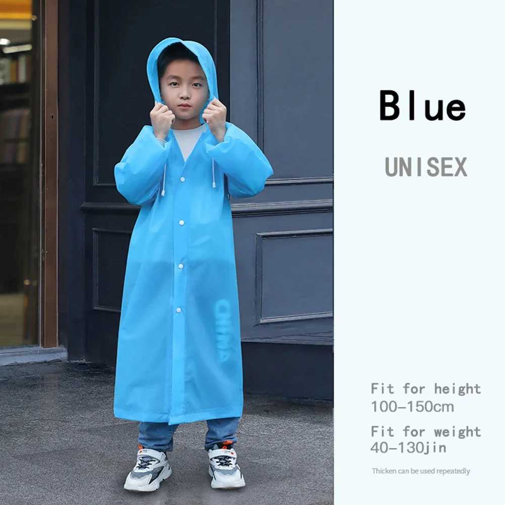 Fashion 1PC EVA Children Raincoat Thickened Waterproof Rain Coat Kids Clear Transparent Tour Waterproof Rainwear Suit Y240810