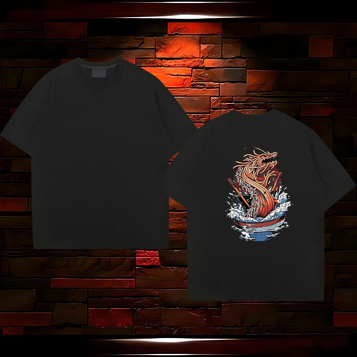 Fashion Casual T shirt skull Tops Shirt 100% Cotton 230g High Street Hip Hop Cool DIY Anime Crew Neck Men Clothes T-Shirt