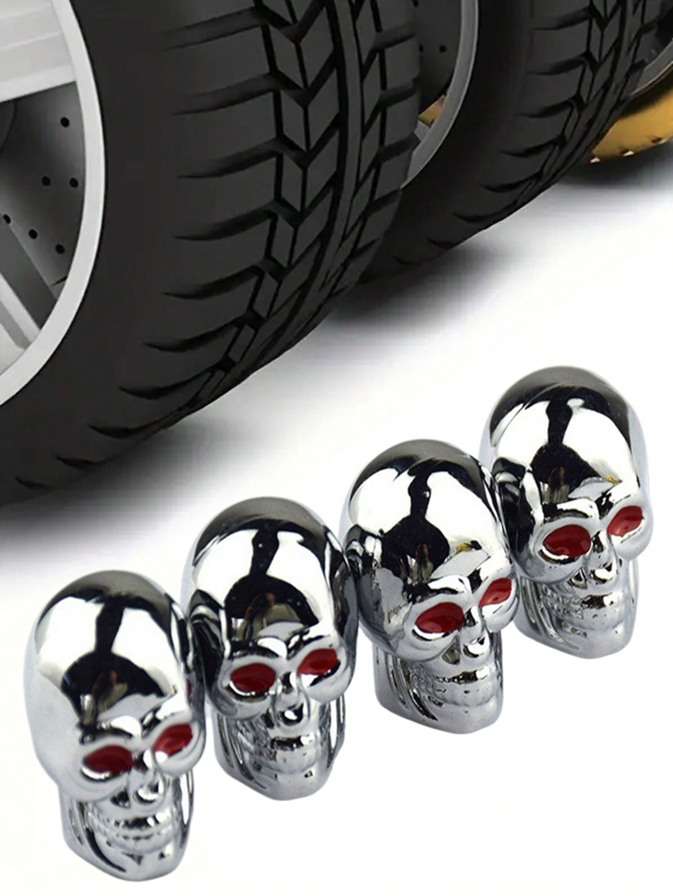 Personalized skull valve cap car motorcycle bicycle universal valve cover 4pcs