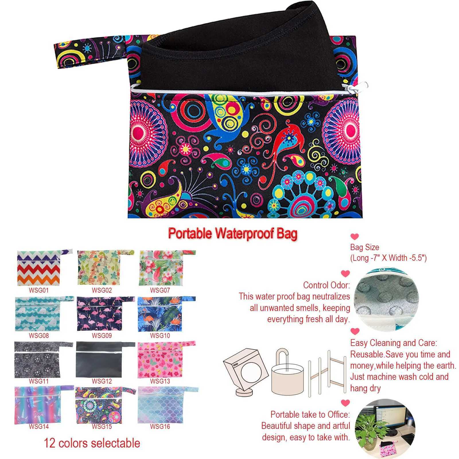 Dry and wet reusable fabric diaper bag 18 * 4cm travel hanging bag waterproof mens care pad bag mini diaper bag 6 colors W240812