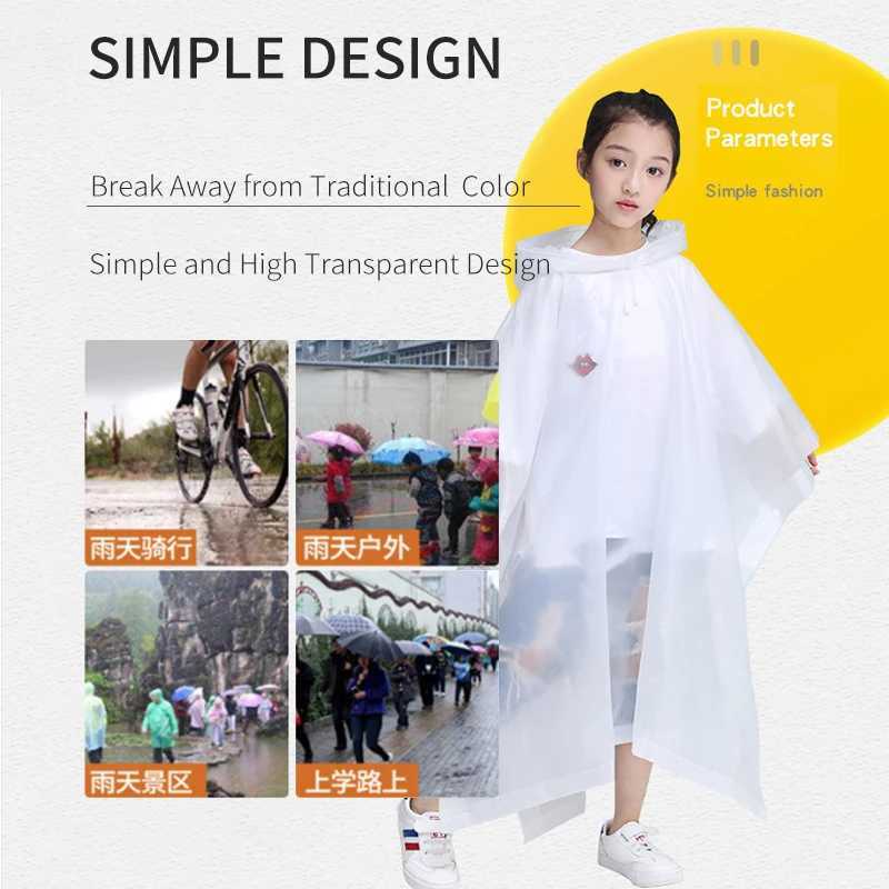 Disposable Kid Rain Coat 1PCS Portable Waterproof Child Rain Coat EVA Cute Kids Raincoat Impermeable Poncho for Children Y240810