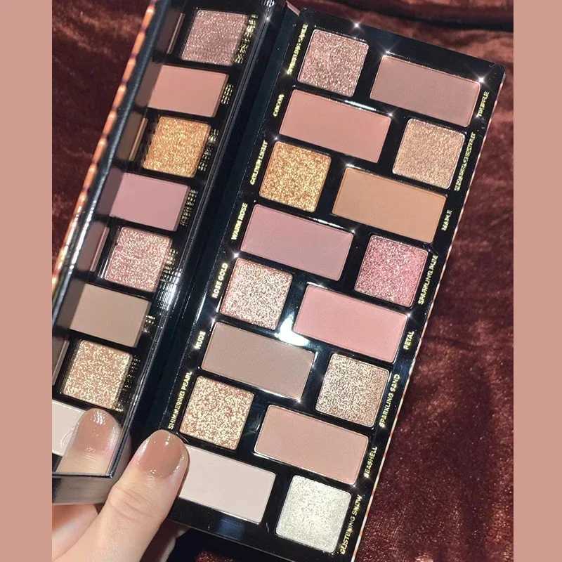 Shiny 16 color eye shadow palette makeup durable matte eye shadow palette bright eye shadow cosmetics women beauty earth colorW241212