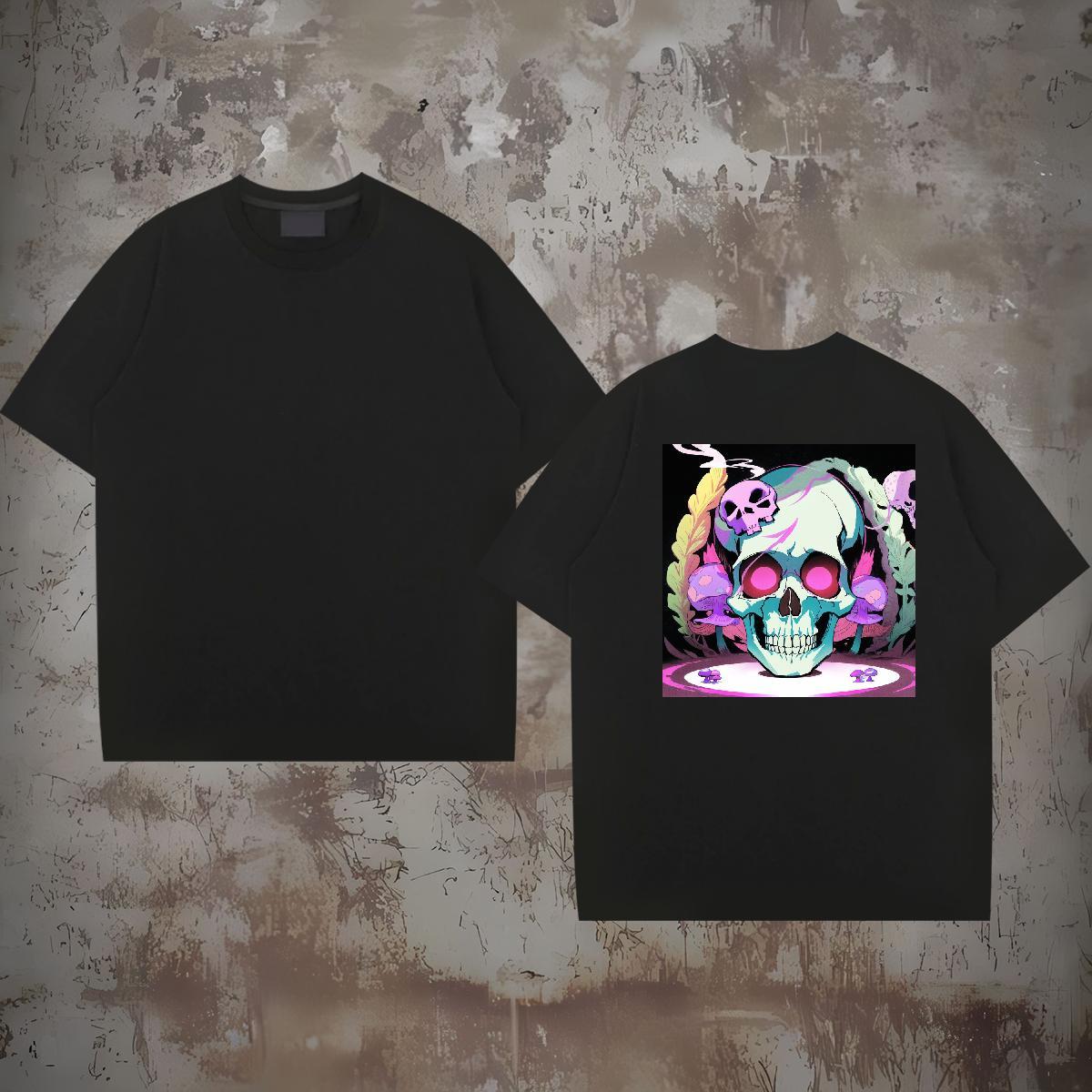 Designer Fashion T Shirts Men skull Tshirts 230g Pure Cotton Street Casual Unisex Custom Anime Breathable Short Sleeve Men Tshirts