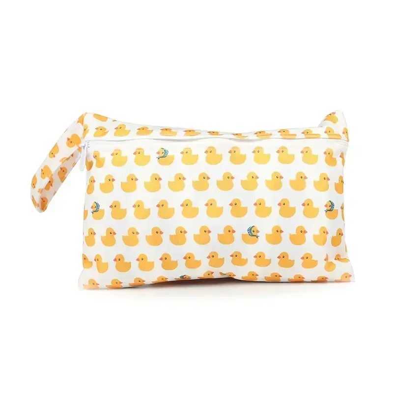 Large capacity baby diaper bag with zipper pocket and cute cartoon pattern baby accessories waterproof bag W240812