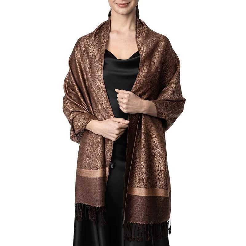 2023 New Jacquard Womens Scarf Winter Long Soft Shawl Womens Printed Pattern Headband Comfortable and Warm W240810