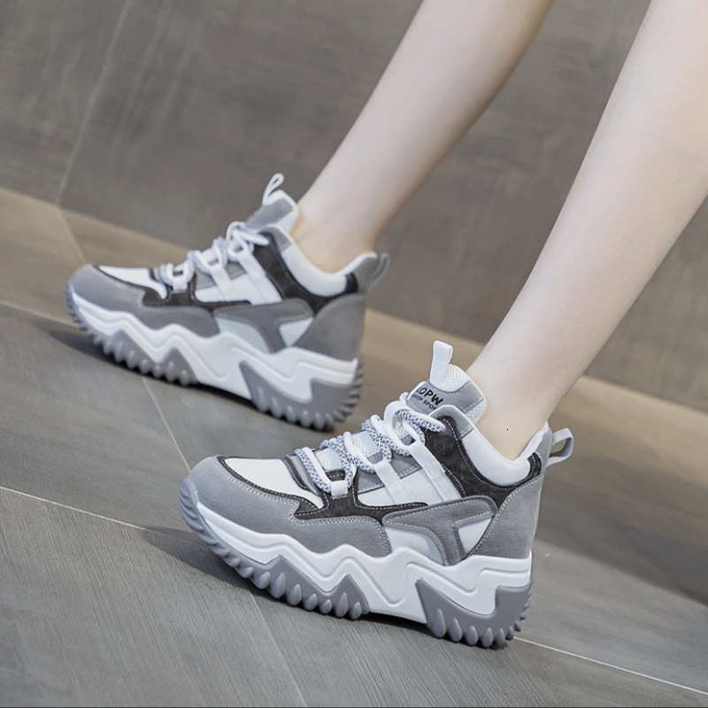 Ddmysports Igh Bang Dad Women S Spring And Autumn Season New Pine Cake Thick Sole Elevated Fashion Casual Versatile Sports Shoes Outdoor