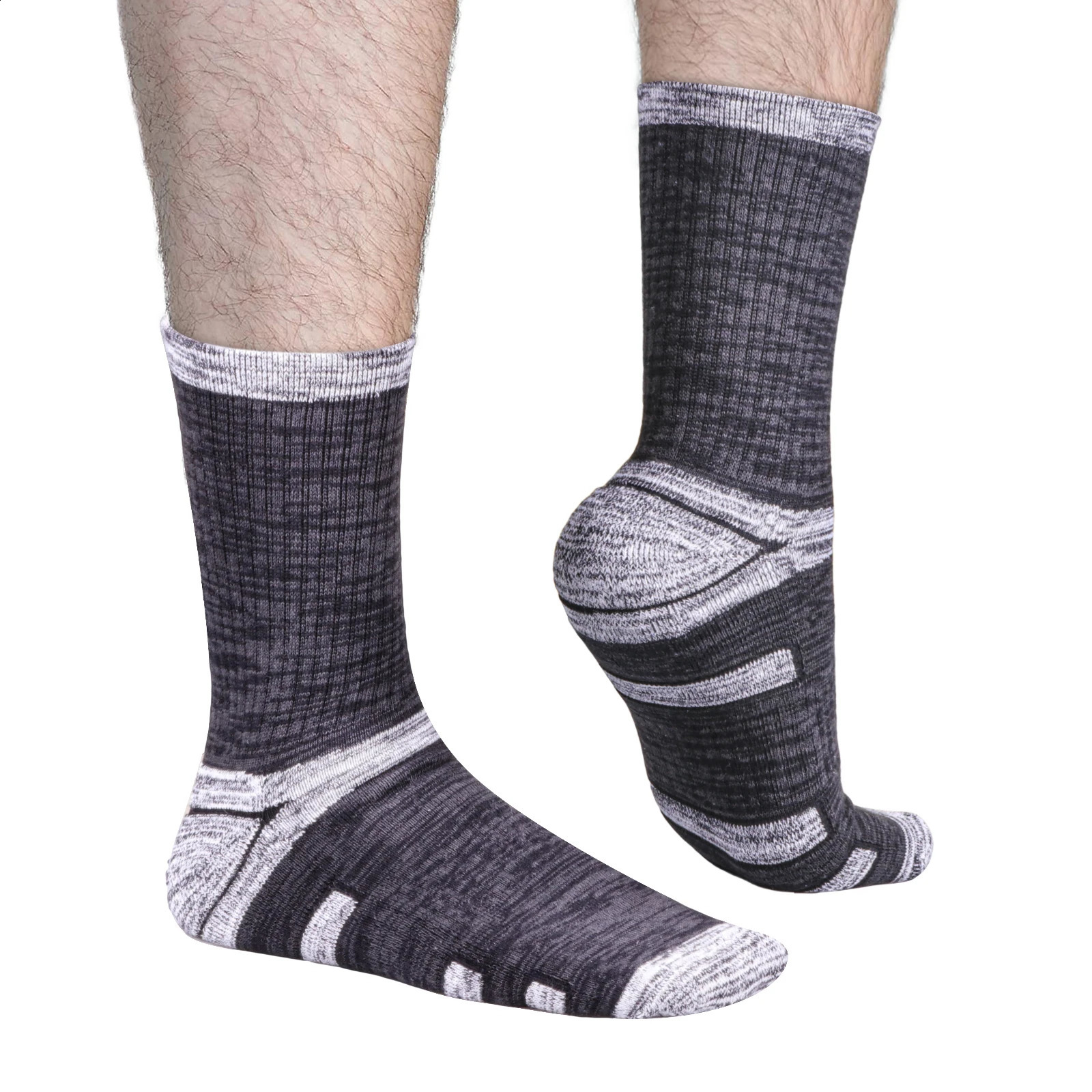 YUEDGE 5 Pairs Mens Moisture Wicking Mid Calf Camo Cushioned Athletic Casual Hiking Crew Socks For Male Size 37-46 EU 240812